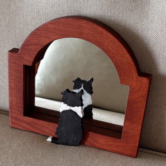 Dog Wall Mirror Judy Rand Handcrafted Vintage 1990s - Picture 1 of 9